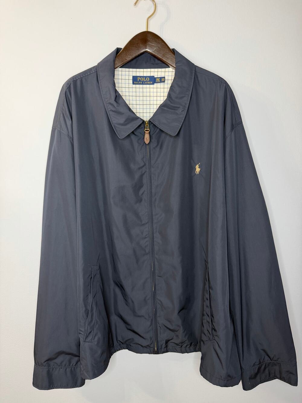 Polo Ralph Lauren Plaid Lined Full Zip Harrington Jacket Blue Men's 4XLT